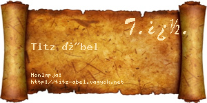 Titz Ábel névjegykártya